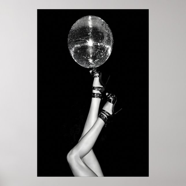 Póster Taco de baile con estampado de tacones altos, negr (Frente)