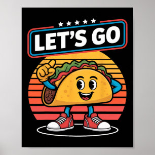 Póster Taco de Dabbing gracioso vamos a Trump Chickens Re