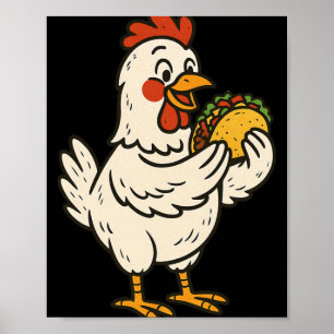 Póster Taco de pollo comiendo _1