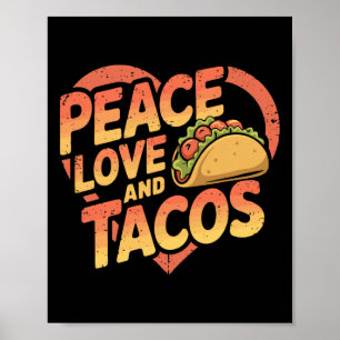 Póster Taco divertido amante de la comida mexicana Cinco