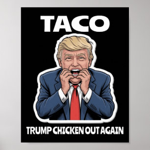 Póster Taco Divertido Asustó Trump Siempre Se Echa Para A