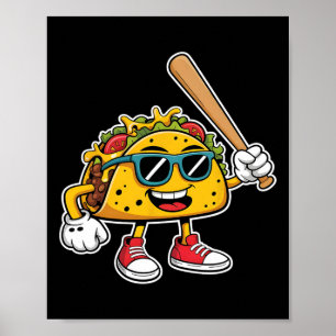 Póster Taco Divertido Jugando Vender Mexicano Cinco De Ma