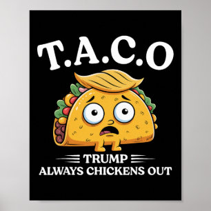 Póster Taco Divertido Trump Siempre se Rinde Camiseta Div