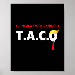Póster Taco Divertido Trump Siempre se Rinde T.a.c.o 4