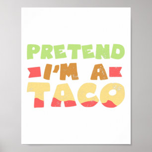 Póster Taco Halloween Disstume Diseño de Disfraces Preten