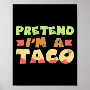 Póster Taco Halloween Disstume Diseño de Disfraces Preten