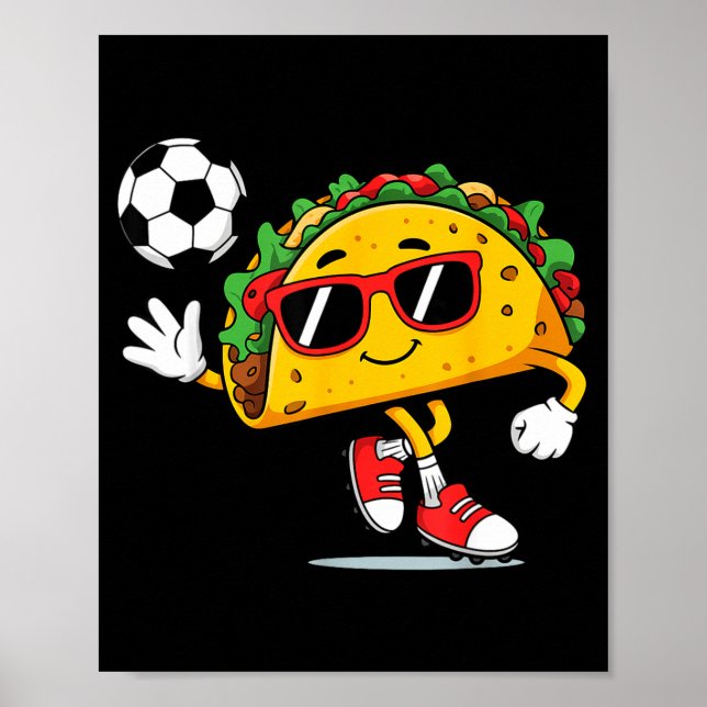Póster Taco jugando fútbol mexicano cinco de mayo sombrer (Frente)