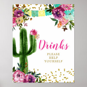 Póster Taco mexicano colorido sobre Rótulo de bebida amor