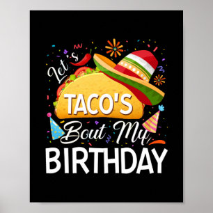 Póster Taco 'por mi cumpleaños Cinco de Mayo Tacos