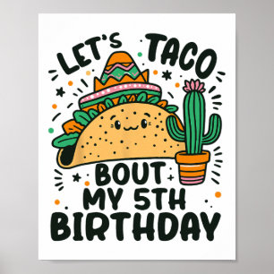 Póster Taco por mi quinto cumpleaños, Fiestas mexicanos