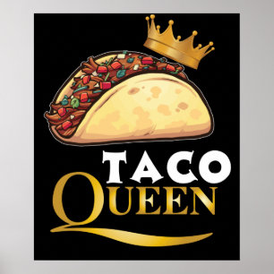 Póster Taco Queen Taco Gift Women Tacos Lover Taco