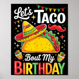 Póster Taco sobre cumpleaños divertido cinco de mayo mexi