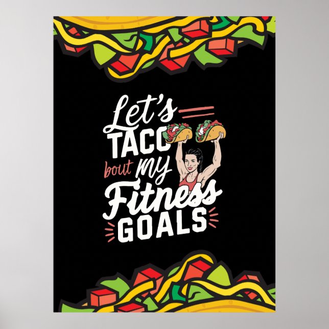 Póster Taco: "sobre mis objetivos de salud" Resolución di (Frente)