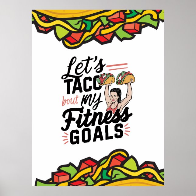 Póster Taco: "sobre mis objetivos de salud" Resolución di (Frente)