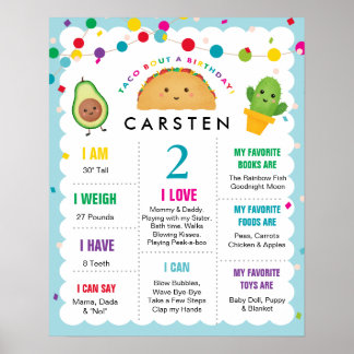 Póster Taco sobre un hito de cumpleaños