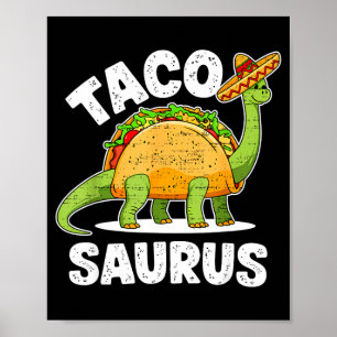 Póster Taco t rex dinosaurio dino cinco de mayo niños