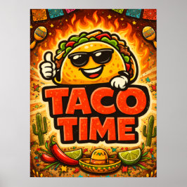 Póster Taco Time - Fiasco de la Fiesta - Demonios de la C