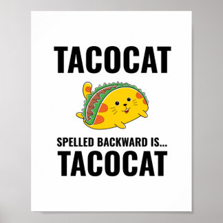 Póster Tacocat chistoso tacos comida mexicana
