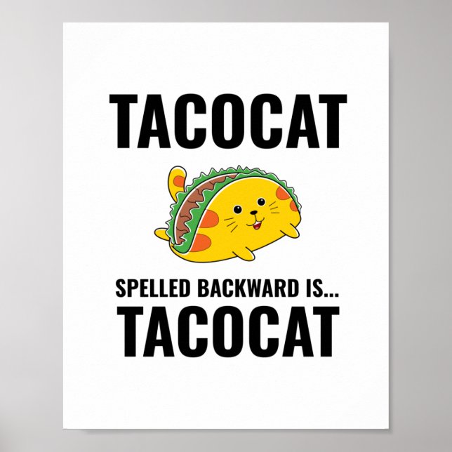 Póster Tacocat chistoso tacos comida mexicana (Frente)