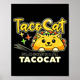 Póster Tacocat deletreado al revés es tacocat divertido t