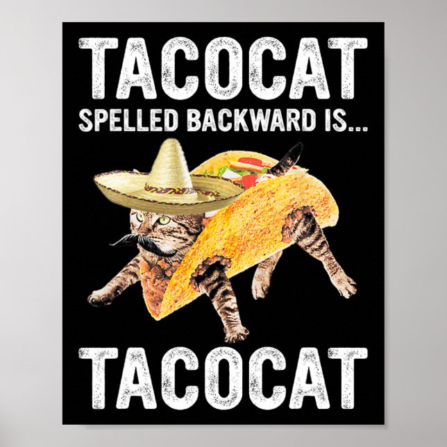 Póster Tacocat Spelled Backward Es... Tacocat Para Tacosa (Frente)