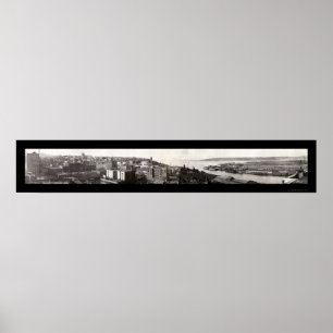 Póster Tacoma, foto 1919 del horizonte de WA