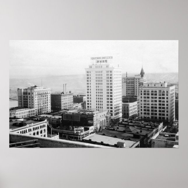 Póster Tacoma, WA Skyline View from Winthrop Hotel (Frente)