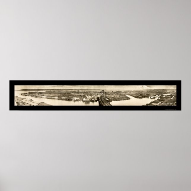 Póster Tacoma, WA Tide Flats Foto 1919 (Frente)