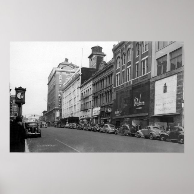 Póster Tacoma, WA View of Broadway (Frente)