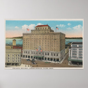 Póster Tacoma, WA - View of Hotel Winthrop