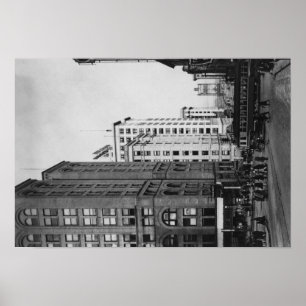 Póster Tacoma, WA - Vista de las principales calles del c