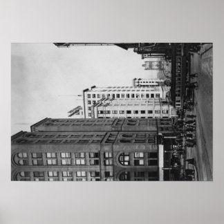 Póster Tacoma, WA - Vista de las principales calles del c