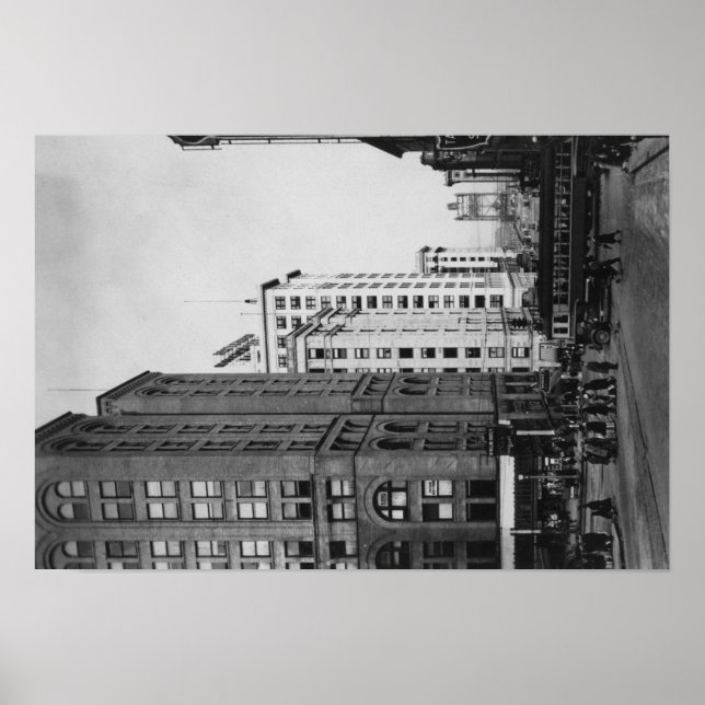 Póster Tacoma, WA - Vista de las principales calles del c (Frente)