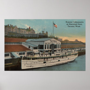 Póster Tacoma, WA - Vista del municipio