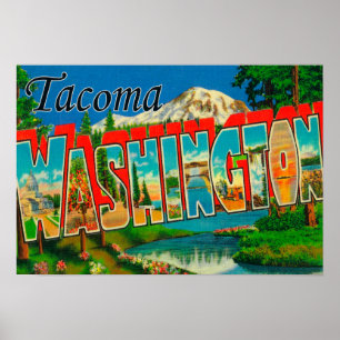 Póster Tacoma, Washington - Escenas de letras grandes 2