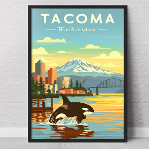 Póster Tacoma Washington vintage