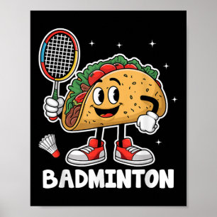 Póster Tacos Bádminton Taco Comida Mexicana Cinco De Mayo