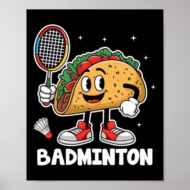 Póster Tacos Badminton Taco comida mexicana Cinco De Mayo (Frente)