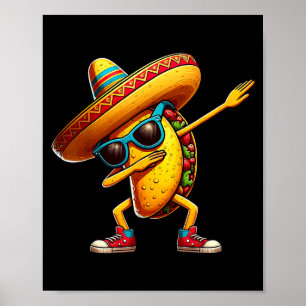 Póster Tacos de Dabbing Hermano Fiesta Cinco De Mayo Mexi
