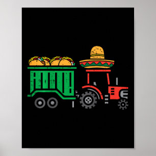 Póster Tacos De Tractor Para Niños Niño Menor Divertido C