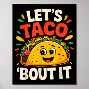 Póster Tacos divertidos vamos a taco sobre cinco de mayo
