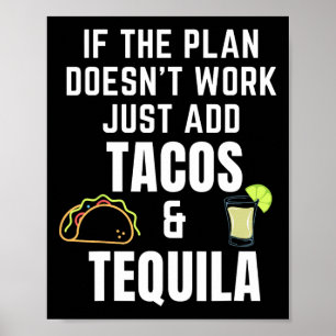 Póster Tacos Graciosos Y Cita Tequila Para Cinco De Mayo 
