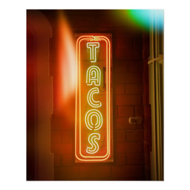 Póster Tacos Rótulo Imagen tipográfica Taco Arte Word Ar (Anverso)