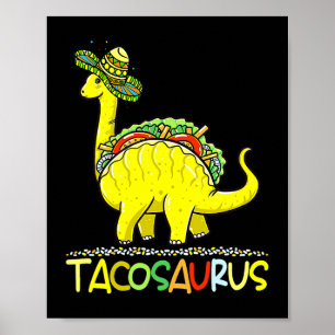 Póster Tacosaurus Cinco De Mayo Taco Dinosaurios Niños To