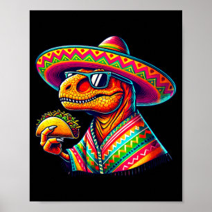 Póster Tacosaurus taco dinosaur cinco de mayo mexicanoTac