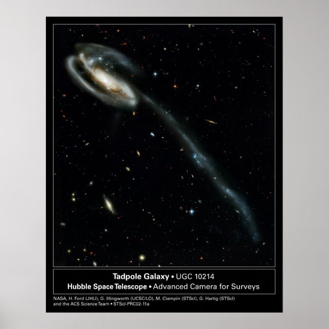 Póster Tadpole Galaxy Hubble Telescope Foto (Frente)