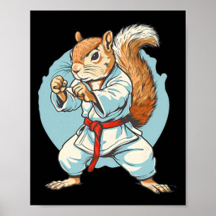 Póster Taekwondo Ardilla Kung Fu Kickboxing Karate Marcia