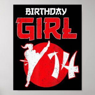 Póster Taekwondo de Karate Cumpleaños de 14 Años Marcial