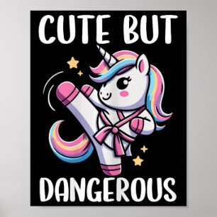 Póster Taekwondo, el Chica de karate de unicornio, curo p