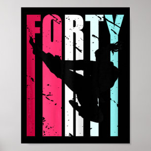 Póster Taekwondo femenino cumpleaños 40 Artes marciales K